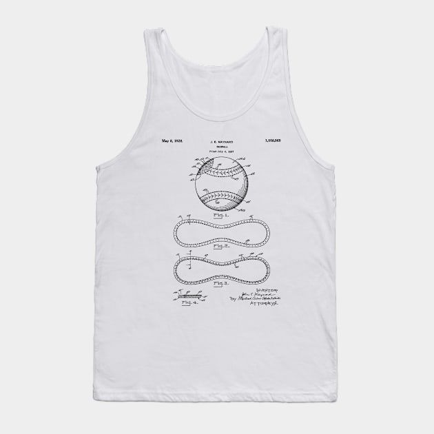 Baseball Patent - Softball Art - Antique Tank Top by patentpress